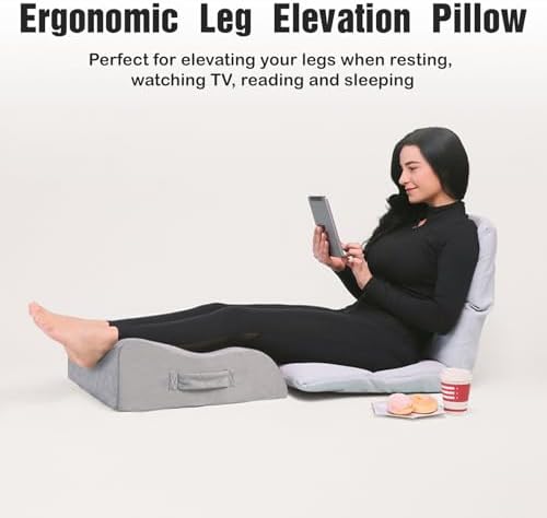 LightEase Memory Foam Leg, Knee, Ankle Foot Support and Elevation Pillow for Surgery Recovery