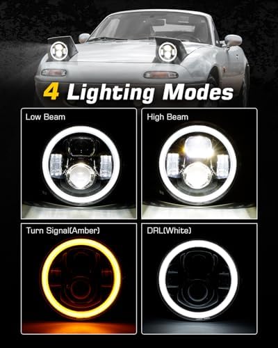 5x7 7x6 Inches LED Headlights H6054 Hi/Low Sealed Beam DOT/SAE Headlamps