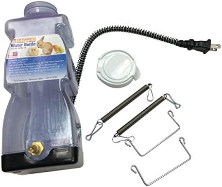 Farm Innovators HRB-20 Heated 32-Oz Water Bottle for Small Animals | Thermostatically controlled to operate only when necessary, for rabbits, guinea pigs, birds, and small rodents, 20W
