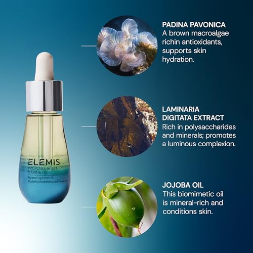ELEMIS Pro-Collagen Marine Oil 15ml, Lightweight Face Oil To Hydrate, Nourish & Improve Skin Texture | Lightweight anti-aging face oil to hydrate