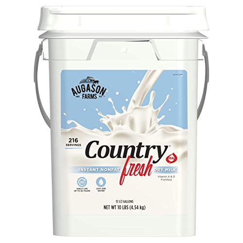 Augason Farms Country Fresh Instant Nonfat Dry Milk Powder | 39 Servings, 20 Year Shelf Life, Gluten Free