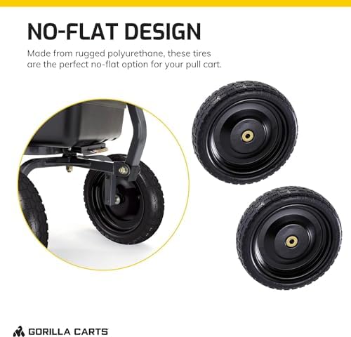 Gorilla Carts 10-Inch No-Flat Replacement Wheels, 4-Pack
