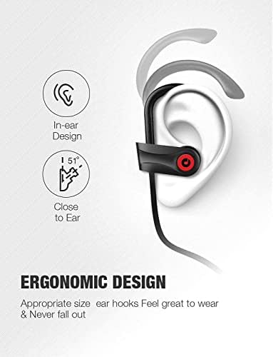 Otium Bluetooth Earbuds Wireless Headphones Bluetooth Headphones, Sports Earbuds, IPX7 Waterproof Stereo Earphones for Gym Running 15 Hours Playtime Sound Isolation Headsets,Black.