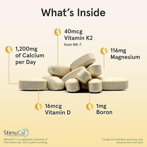 Jarrow Ultra BoneUp, Includes MK-7 & Silicon for Bone Support, 240 Tablets | Bone Density Support, StimuCal™ MCHA, Calcium, Vitamin D3 & K2 MK-7