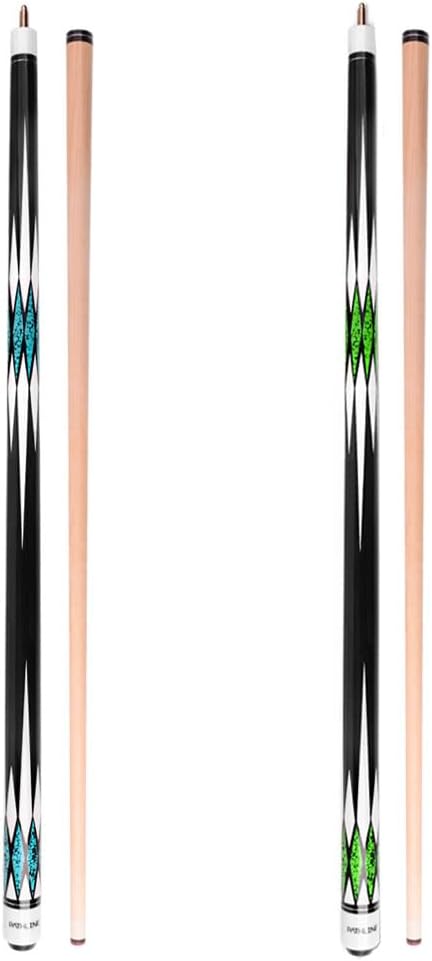 Pool Cue Stick - 58 inch Maple Billiard Pool Stick (Multicolour) | Imitation Turquoise Design, 18-21oz Weight Options, 13mm Leather Tip, For Beginner & Intermediate Player