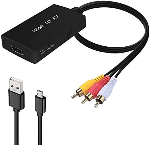 HDMI to RCA Converter, HDMI to AV for Apple TV, Roku, Fire Stick - Black