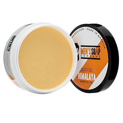 Men’s Soap Company Shaving Soap for Men and Women 4.0 oz Refill Puck Made with Natural Vegan Plant Ingredients. Shea Butter and Vitamin E Create Thick Shave Soap Lather for Skin Protection, Himalaya