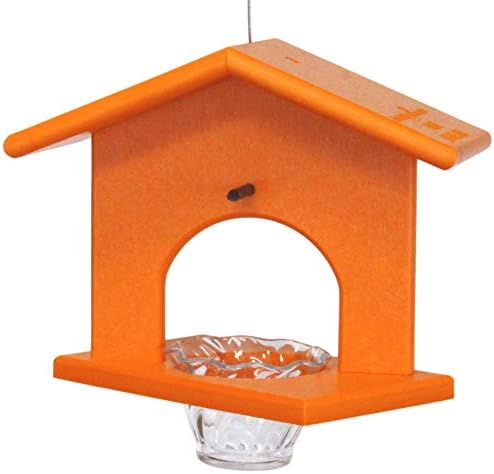 Oriole Bird Feeder, Poly Lumber Hanging Oriole Jelly Feeder (Black/Orange)