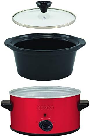 NESCO SC-150R, Oval Slower Cooker, Red, Ceramic, 1.5 quart, 120 watts