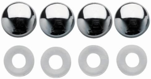 93381 Chrome Bolt Cap for License Plate Fastener, (Set of 4)