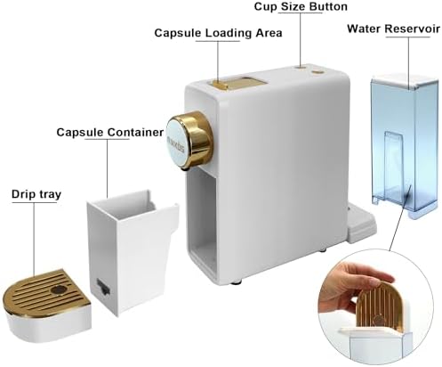 Espresso Machine Compatible with Nespresso Original Capsules, 20 Bar Italian High Pressure Pump Pod Coffee Maker