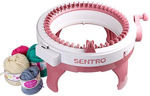 Umootek SENTRO 40 Needles Knitting Machine with Electric Adapter, Knitting Board Rotating Double Loom, Smart Weaving Loom Round Knitting Machines