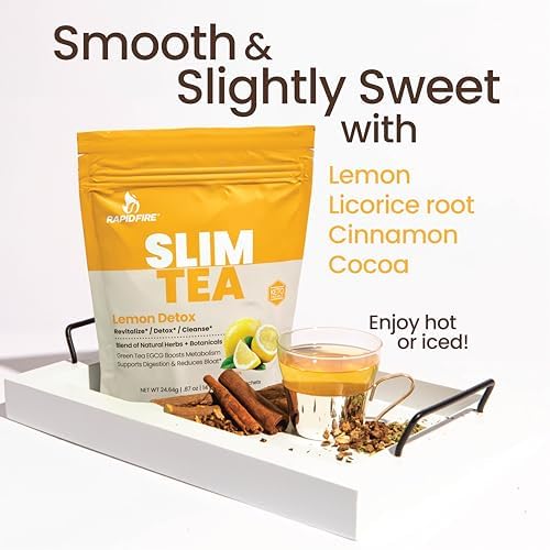Slim Tea 14 Day Herbal Teatox, Blend of Natural Herbs and Botanicals, Supports Healthy Weight Management, Supports Metabolism, Delicious Lemon Flavor