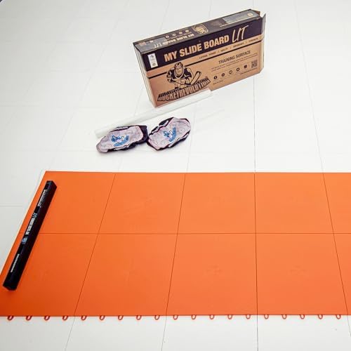 Slide Board for Cardio, Core & Leg Training – Indoor & Outdoor Sliding Exercise Board – Includes Booties – – Home Gym Workout Equipment