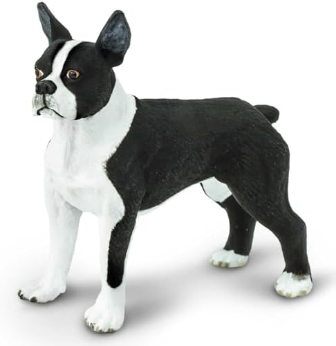 Safari Ltd. Boston Terrier Figurine - Lifelike 2.5" Model Figure - Educational Toy for Boys, Girls, and Kids Ages 3+