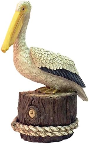 Homestyles - Life's A Beach - Summer Pelican Sitting on a Pillar Nautical, Coastal, Pool, Patio, Home & Garden Figurine Statue 13"H
