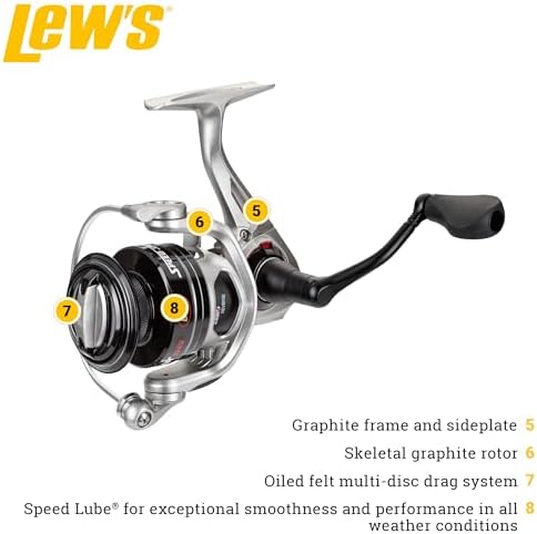 Lew's Laser SG Spinning Reel and Fishing Rod Combo, 6-ft, Size 200 Reel
