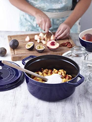 Staub Cast Iron 5.5-qt Round Cocotte - Dark Blue, Made in France