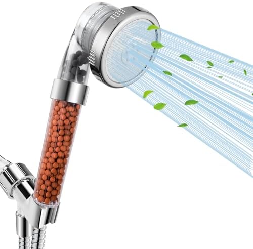 Filtered Shower Head with Handheld, High Pressure, for Hard Water