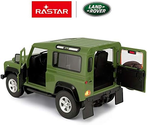 RASTAR Land Rover Defender RC Car, 1/14 Land Rover Remote Control Toy Model Car, Doors Opened by Manual– Green