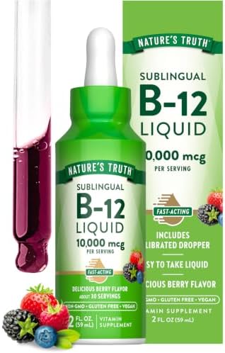 Nature's Truth B12 Sublingual Liquid Drops | 10,000 mcg | 2 oz