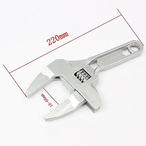 Adjustable Spanner Wrench 16-68mm, short shank plumbing wrench for tight spaces, mini plumber wrench for bathroom kitchen pipe nuts bolts