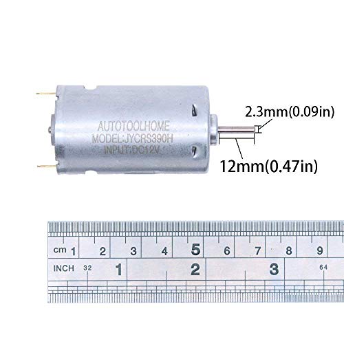 12V DC Motor, Small Electric Motor for RC Car DIY | High Speed High Torque Compact Brushed 12V Motor 2.3mm Shaft for RC cars, Hobby models