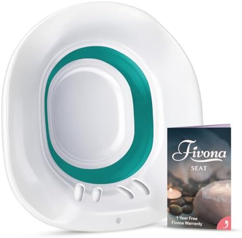 Fivona Sitz Bath for Toilet Seat Postpartum and Hemorrhoids Care - Yoni Steam Seat - Foldable Basin for Epsom Salt Soak - Portable Bidet BPA Free