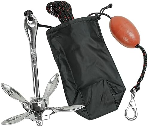 Extreme Max 3006.6702 BoatTector Complete Stainless Steel Grapnel Anchor Kit for Small Boats, Kayaks, PWC, Jet Ski, SUP, etc. - 3.5 lbs.
