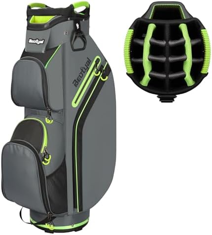 15-Way Golf Cart Bag, Lightweight Golf Club Bag for Men with Cooler | 15 Separate Compartments Easy Club Access Multiple Storage Pockets Cart Strap Channel Beverage Storage and Carry Handles