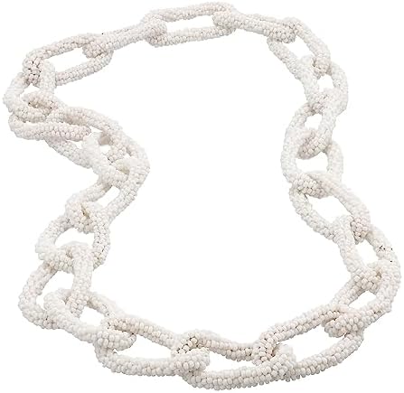 Shop LC Seed Bead Beaded Paper Clip Link Necklace for Women Jewelry Size 28" Boho Western