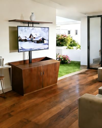 Motorized TV Stand for 32 to 70 inch Screens, Vertical TV Lift with Remote Control, Max VESA 600 * 400
