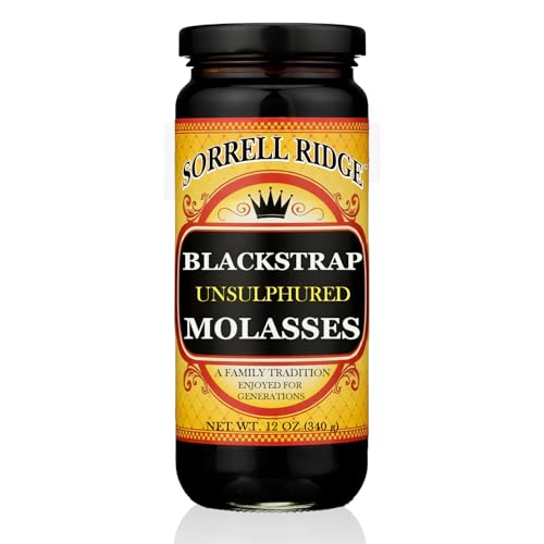 Sorrell Ridge Blackstrap Molasses 12 oz Jar | Unsulphured, Rich Robust Flavor, Good Source of Calcium & Potassium; Classic Baking Sweetener for Cookies