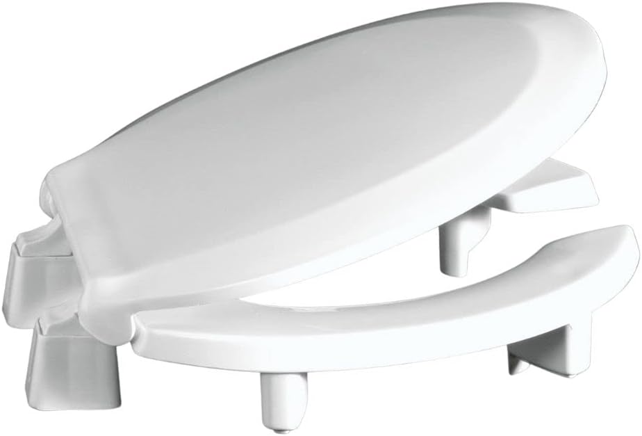 Centoco 3 inch Raised Toilet Seat for Seniors, Elongated, White | Closed Front, Cover, Plastic, 3L800STS-001, Made in the USA
