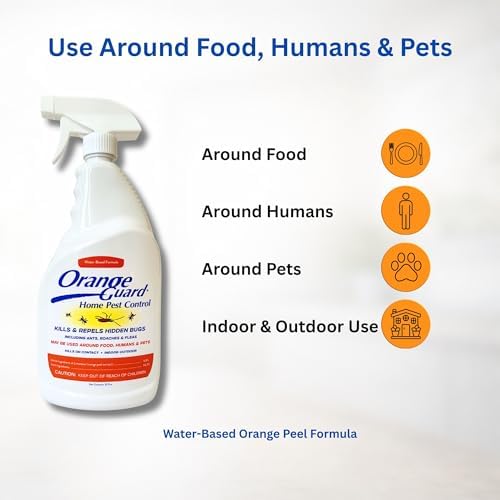 Orange Guard Home Pest Control Spray with D-Limonene | All-Natural Food Grade Orange Peel Oil for Bugs, Ants, Roaches, Fleas