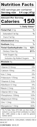 Organic Hard Red Wheat Berries - 3lbs