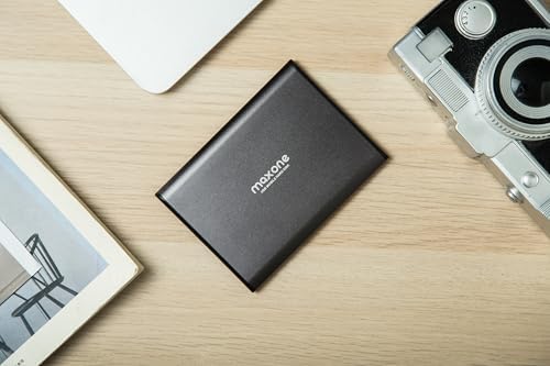 Maxone 1TB Ultra Slim Portable External Hard Drive HDD USB 3.0 Compatible | with PC, Laptop, Charcoal Grey