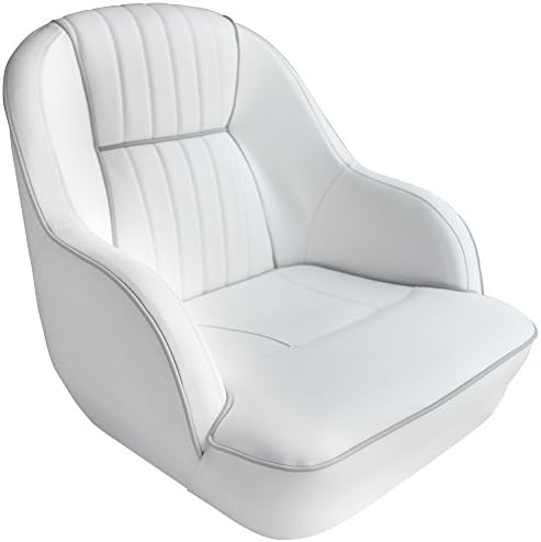 Leader Accessories Pontoon Captains Bucket Seat Boat Seat Boat Chair | Boat Chair with Armrest Ergonomic Design Compression Foam Padding Injection Molded Plastic Frame