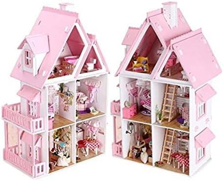 NWFashion Wooden Dream Dollhouse DIY Kits 3D Puzzle for Christmas Party Halloween House (Dream House)
