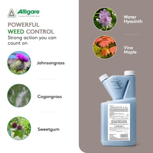 Alligare Imazapyr Herbicide 4 SL for Broad Spectrum Control of 185 Annual, Biennial, and Perennial Weeds & Brush - 2.5 Gallon Liquid Weed Killer, Ideal for Rangeland, Bare-Ground, and Site Preparation