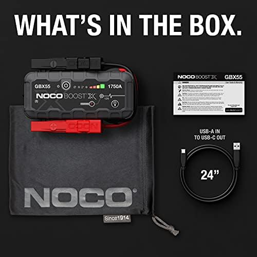 NOCO Boost X GBX55: 1750A UltraSafe Jump Starter – 12V Lithium Battery Booster Pack, Portable Jump Box