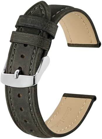 BISONSTRAP Watch Strap, Vintage Leather Replacement Bracelet, Band Width-14mm 15mm 16mm 17mm 18mm 19mm 20mm 21mm 22mm 23mm 24mm