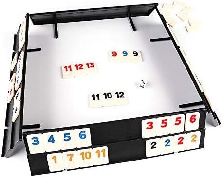 KAILE 106 Rummy Tiles Game, Rummy Cube Sets Travel Game Outlasting Color with Aluminum Case & 4 Anti-Skid Durable Trays,2-4 palyers