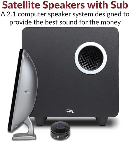 Cyber Acoustics CA-3610 2.1 Multimedia Speaker System with Subwoofer, Perfect Computer Speakers for PC or Mac, Great for Music, Movies, and Gaming