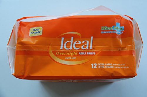 Adult Briefs (Diapers) Over Night Ultra Plus Extreme Absorbency- Size- X-Large B-8208- ONE Bag of 12