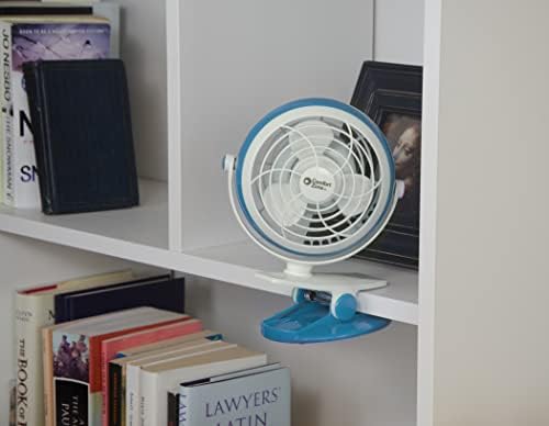 Comfort Zone Dual Base Combo Clip or Desk Fan, USB or Battery Powered, 4 inch, Single Speed Setting, Adjustable Tilt, Lightweight, Ideal for Home