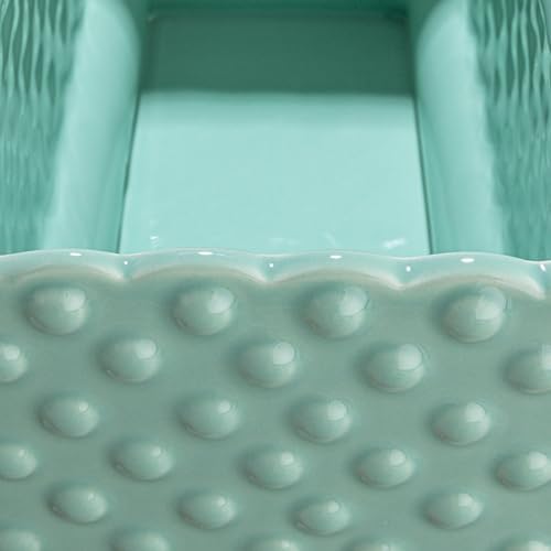 Creative Co-Op White Hobnail Rectangle Ceramic Planter