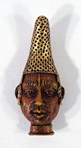 Handpainted Poly Stone African Mask Arts Assorted Magnet (Set of 6 B)