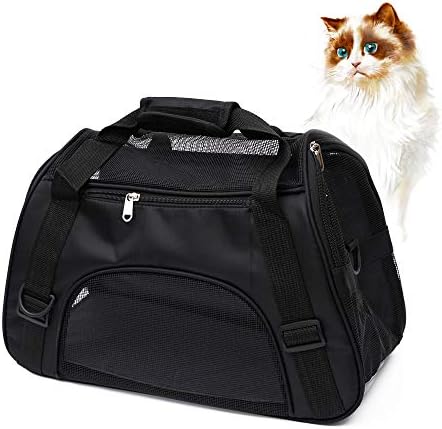 MuchL Cat Carrier for Cats Soft-Sided Travel Pat Carrier for Cat with Wooden Padding Board Airline Approved Lightweight Comfortable Cat Bag for