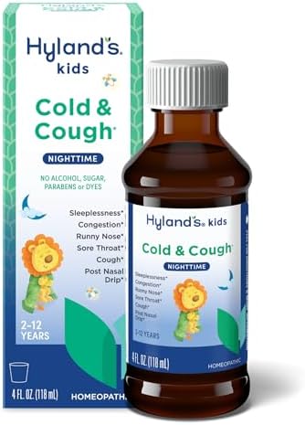 Hyland's Kids Cold and Cough, Day and Night Combo Pack, Cold Medicine for Ages 2 and up, Syrup Cough Medicine for Kids, Nasal Decongestant, 4 Fl Oz (Pack of 2)